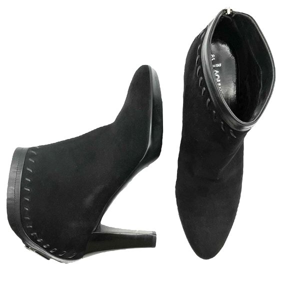 Aquatalia By Marvin K Black Weatherproof Suede Riley Ankle Boots Womens Size 8.5 — image 2 of 8